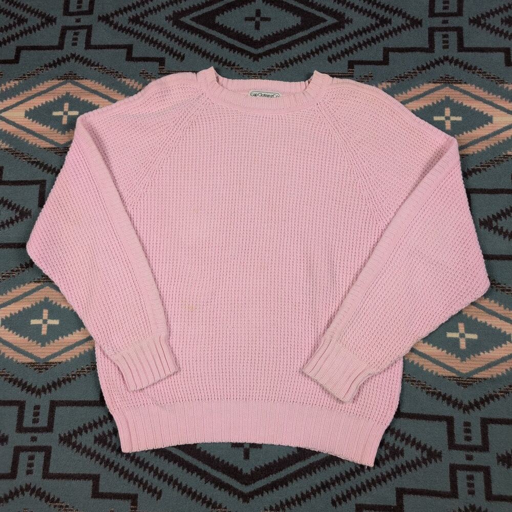 Vintage 1980s GAP CLOTHING Company Womens Pink Knit Sweater Size Medium/Large